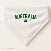 Green Yellow Australia Down Under Team Australia Flag USA-Made Doggie Bandana thumb 0
