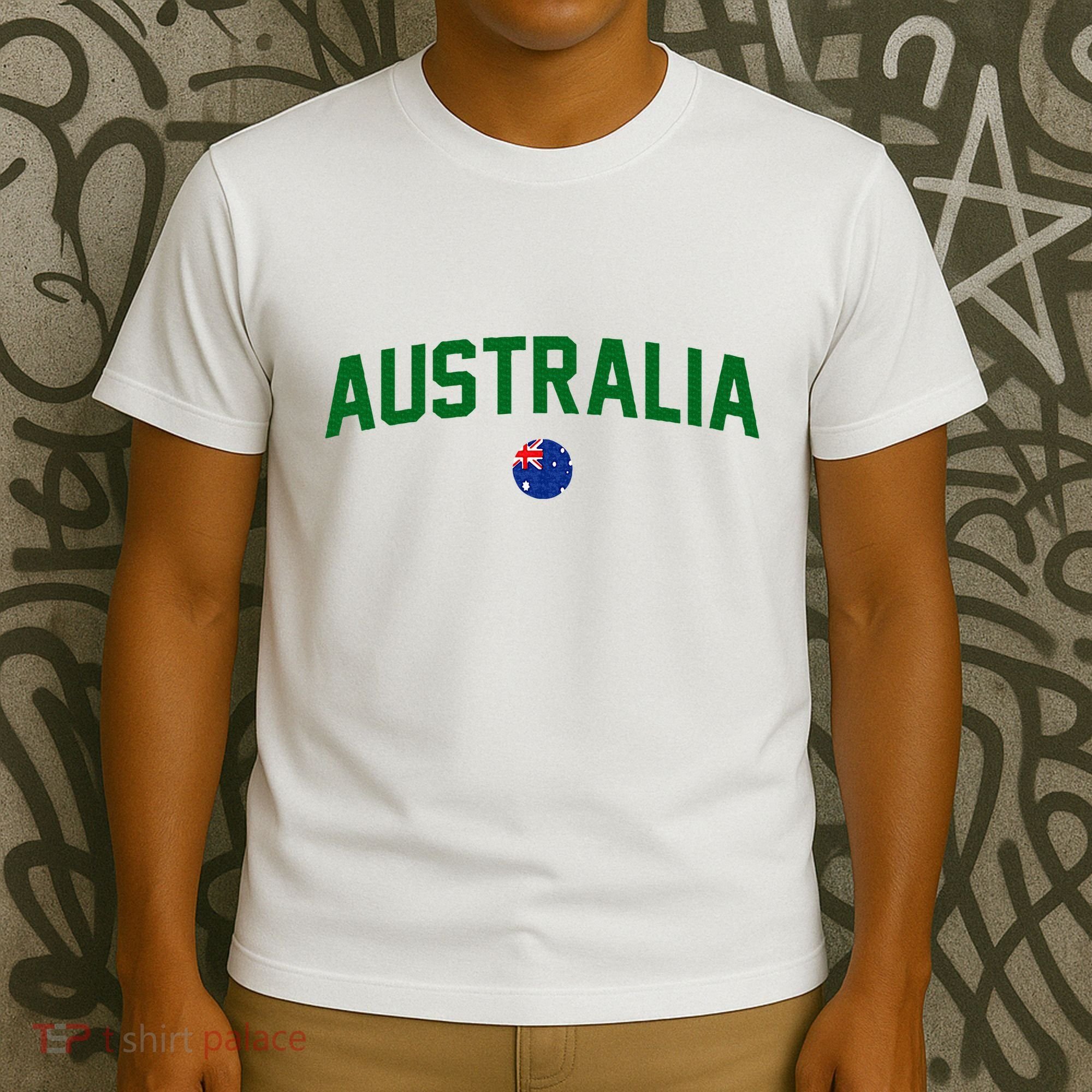 Green Yellow Australia Down Under Team Australia Flag T-Shirt