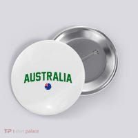 Green Yellow Australia Down Under Team Australia Flag Button thumb 0