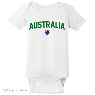 Green Yellow Australia Down Under Team Australia Flag Baby Bodysuit