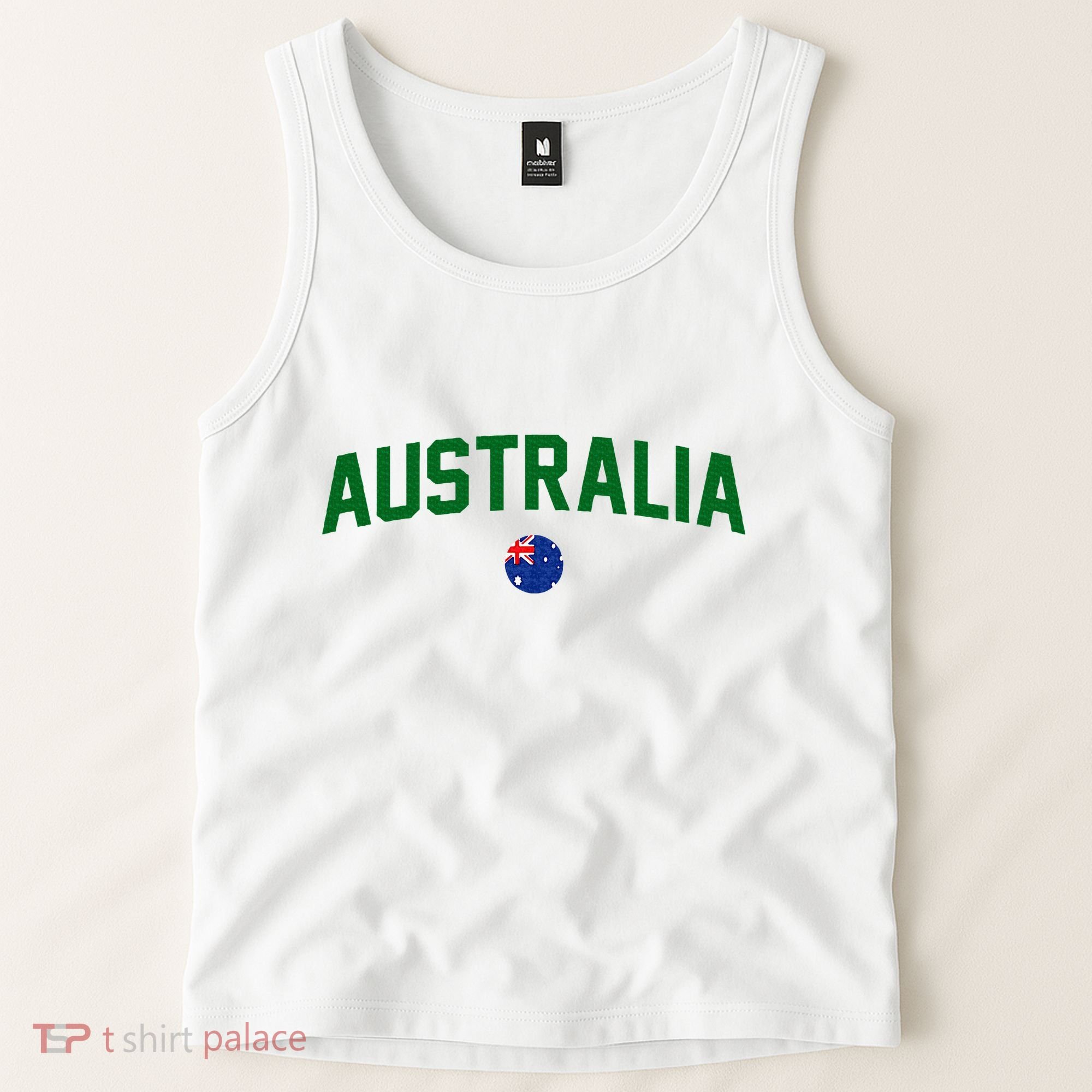 Green Yellow Australia Down Under Team Australia Flag Tank Top