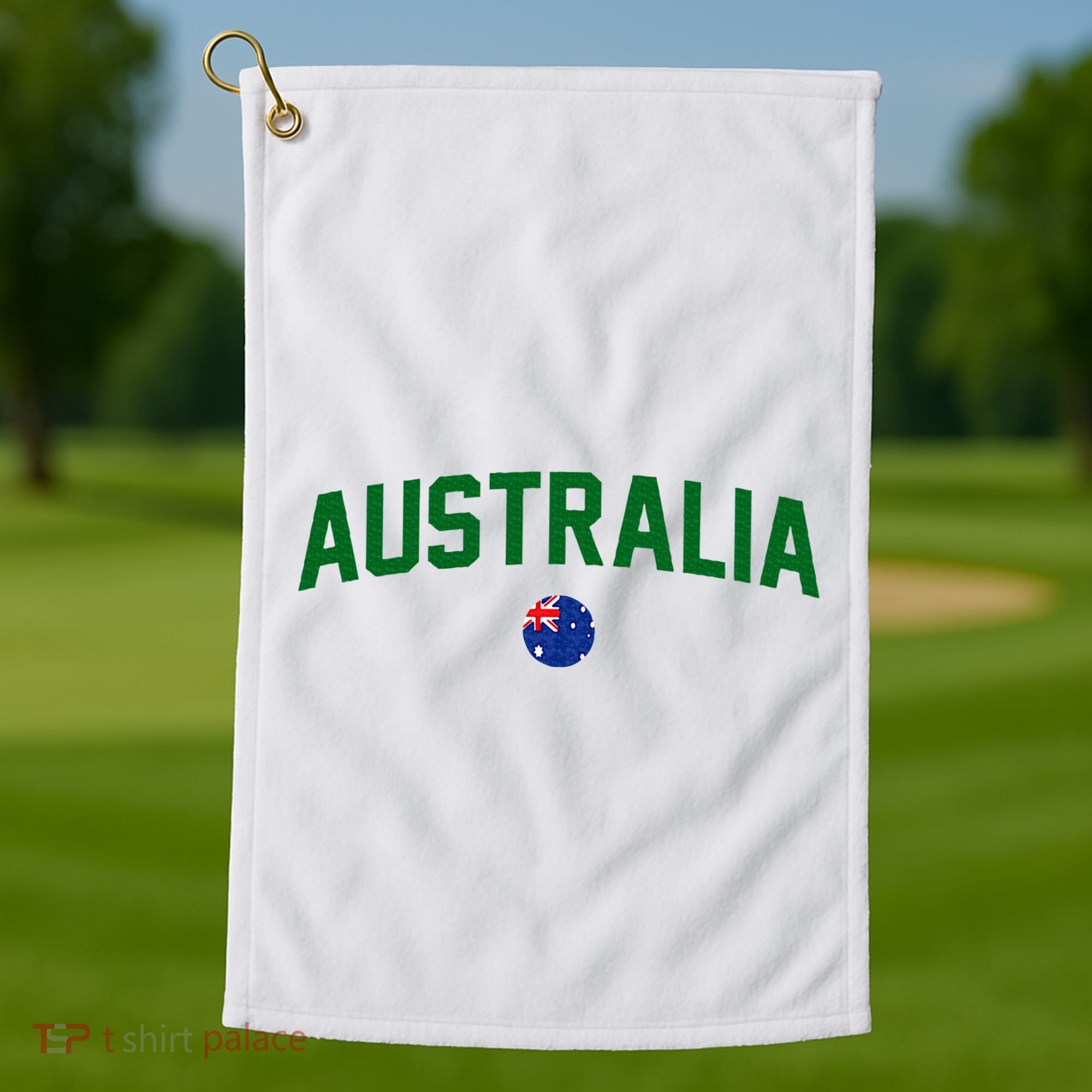Green Yellow Australia Down Under Team Australia Flag Golf Towel