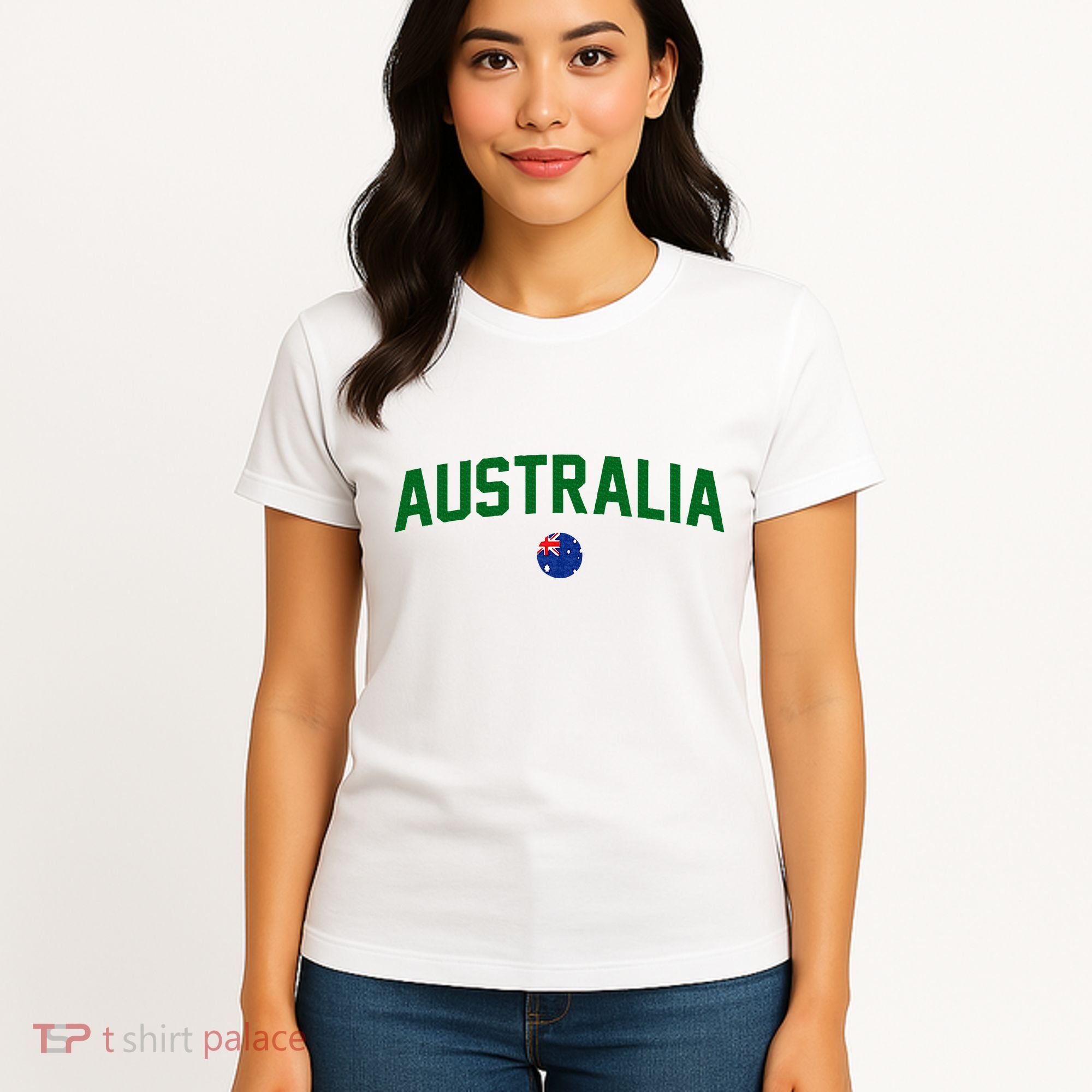 Green Yellow Australia Down Under Team Australia Flag Women's T-Shirt