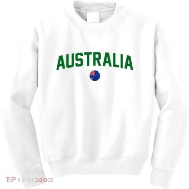 Green Yellow Australia Down Under Team Australia Flag Kids Sweatshirt
