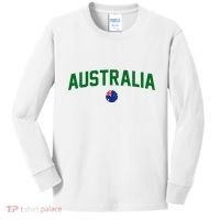 Green Yellow Australia Down Under Team Australia Flag Kids Long Sleeve Shirt thumb 0