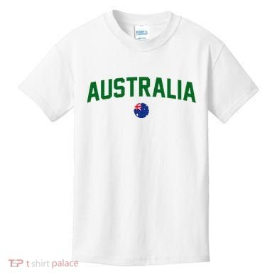 Green Yellow Australia Down Under Team Australia Flag Kids T-Shirt