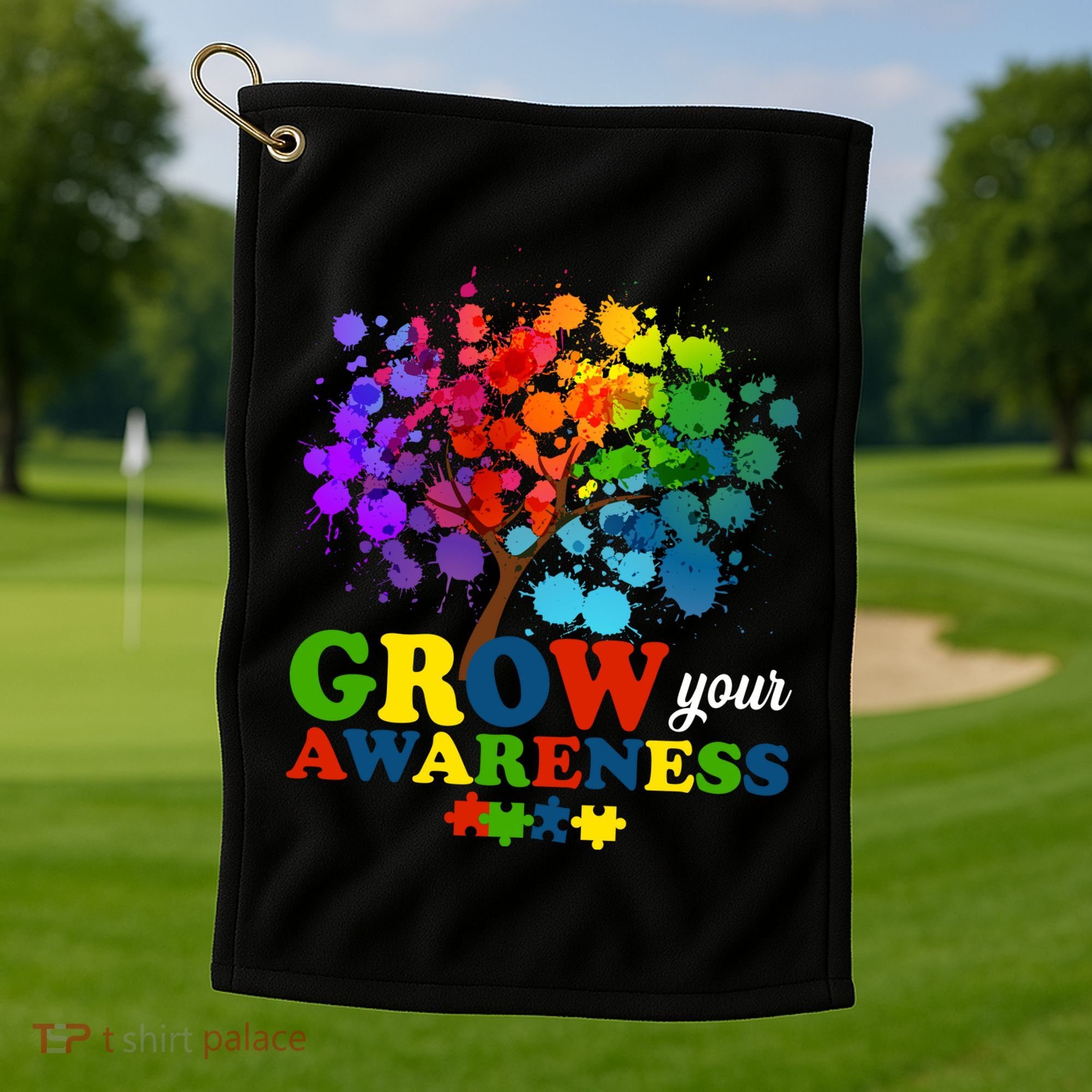 Grow Your Awareness Autism Tree Golf Towel
