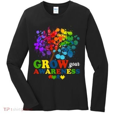 Grow Your Awareness Autism Tree Women's Long Sleeve Shirt