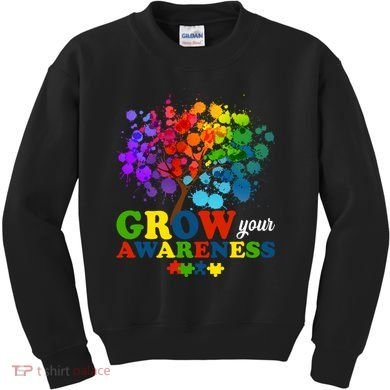 Grow Your Awareness Autism Tree Kids Sweatshirt