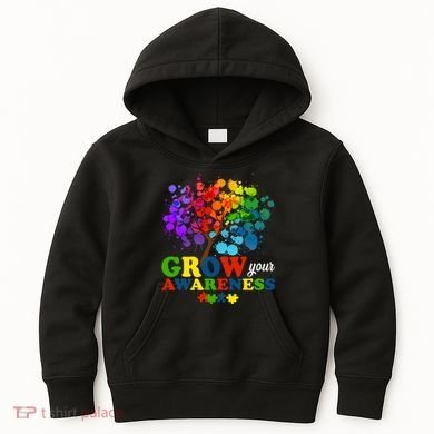 Grow Your Awareness Autism Tree Kids Hoodie