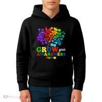 Grow Your Awareness Autism Tree Kids Hoodie thumb 4