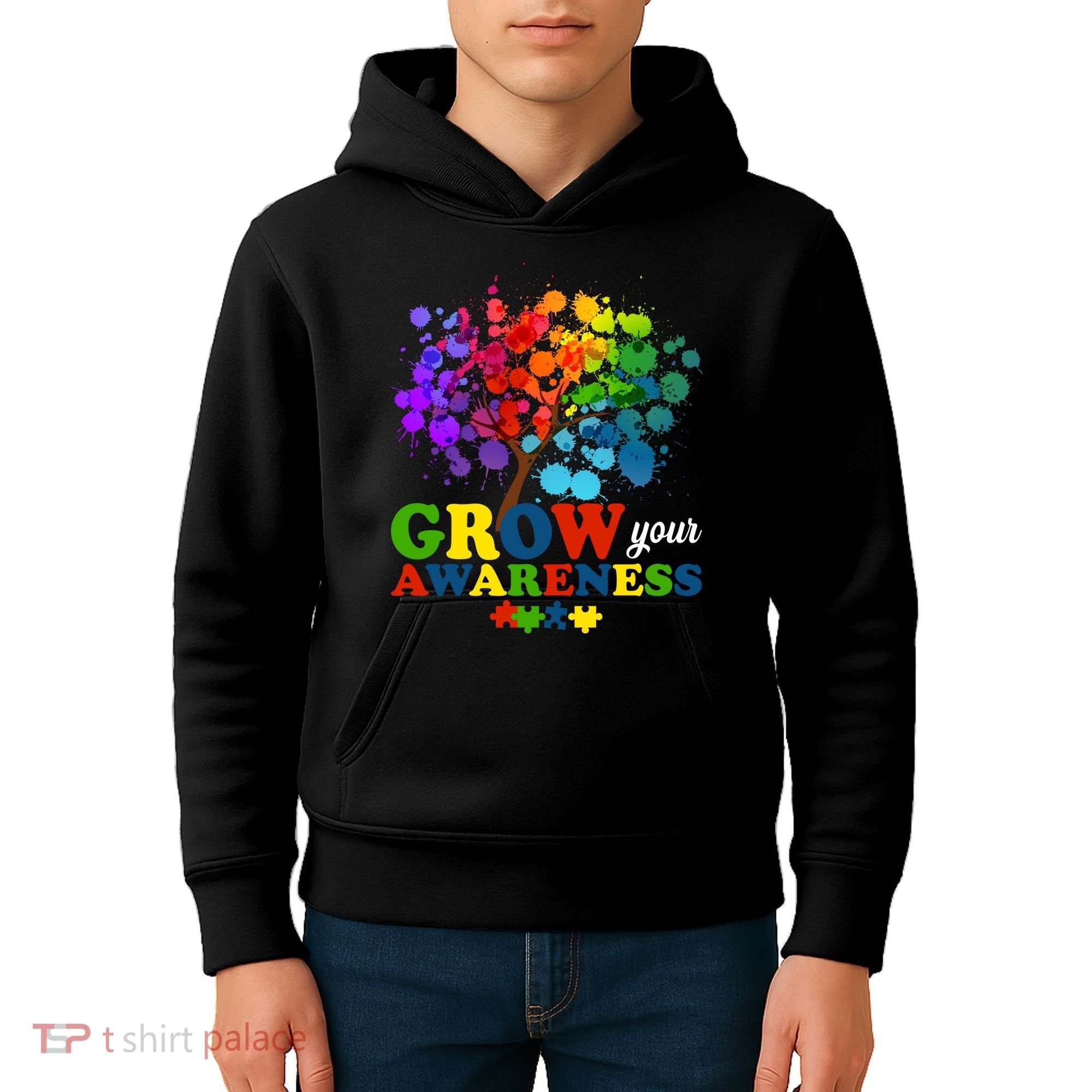 Grow Your Awareness Autism Tree Kids Hoodie