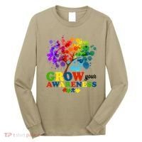 Grow Your Awareness Autism Tree Long Sleeve Shirt thumb 0
