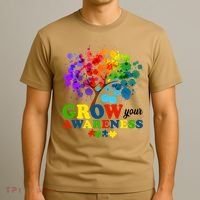 Grow Your Awareness Autism Tree T-Shirt thumb 3