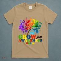 Grow Your Awareness Autism Tree T-Shirt thumb 5