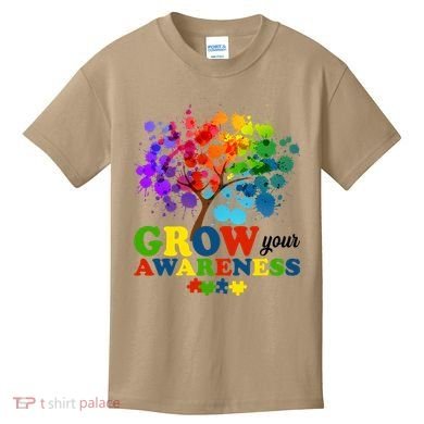 Grow Your Awareness Autism Tree Kids T-Shirt