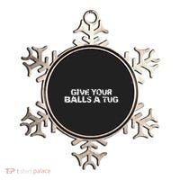 Give Your Balls A Tug Funny Hockey Trash Talk Gag Gift Ornament thumb 0