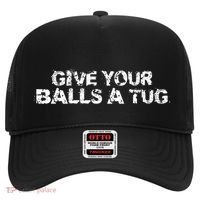 Give Your Balls A Tug Funny Hockey Trash Talk Gag Gift Hat thumb 0