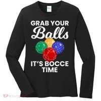 Grab Your Balls It's Bocce Time, Bocce Women's Long Sleeve Shirt thumb 0