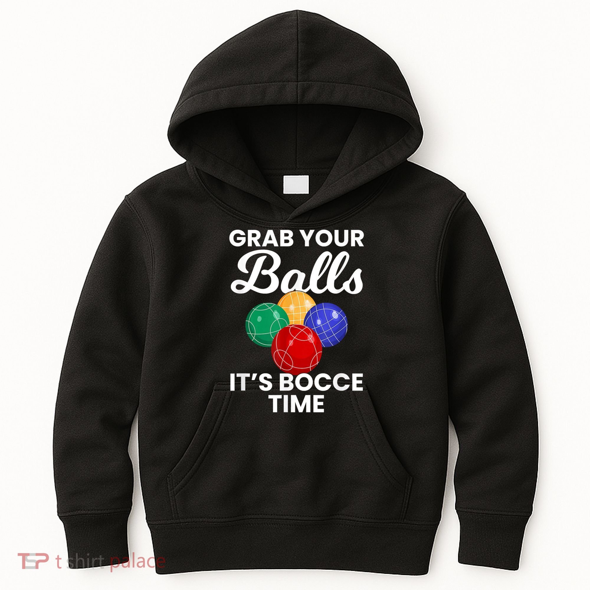 Grab Your Balls It's Bocce Time, Bocce Kids Hoodie