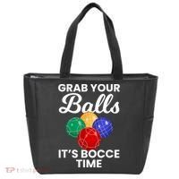 Grab Your Balls It's Bocce Time, Bocce Tote Bag thumb 0