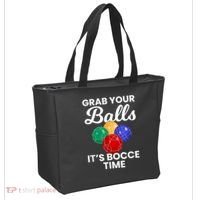 Grab Your Balls It's Bocce Time, Bocce Tote Bag thumb 2