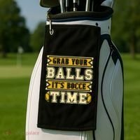 Grab Your Balls ItS Bocce Time Loves Petanque Bocce Ball Gift Golf Towel thumb 2