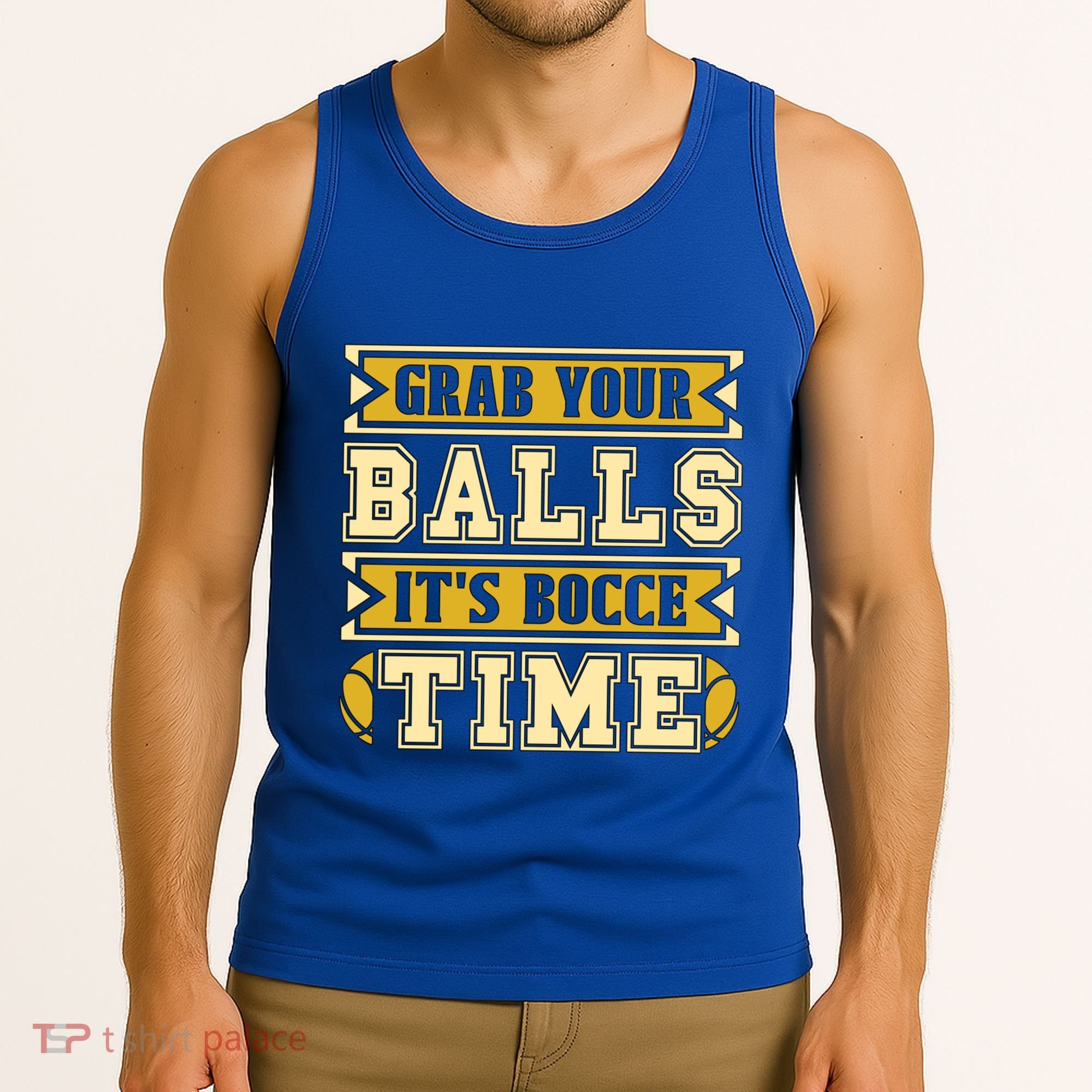 Grab Your Balls ItS Bocce Time Loves Petanque Bocce Ball Gift Tank Top