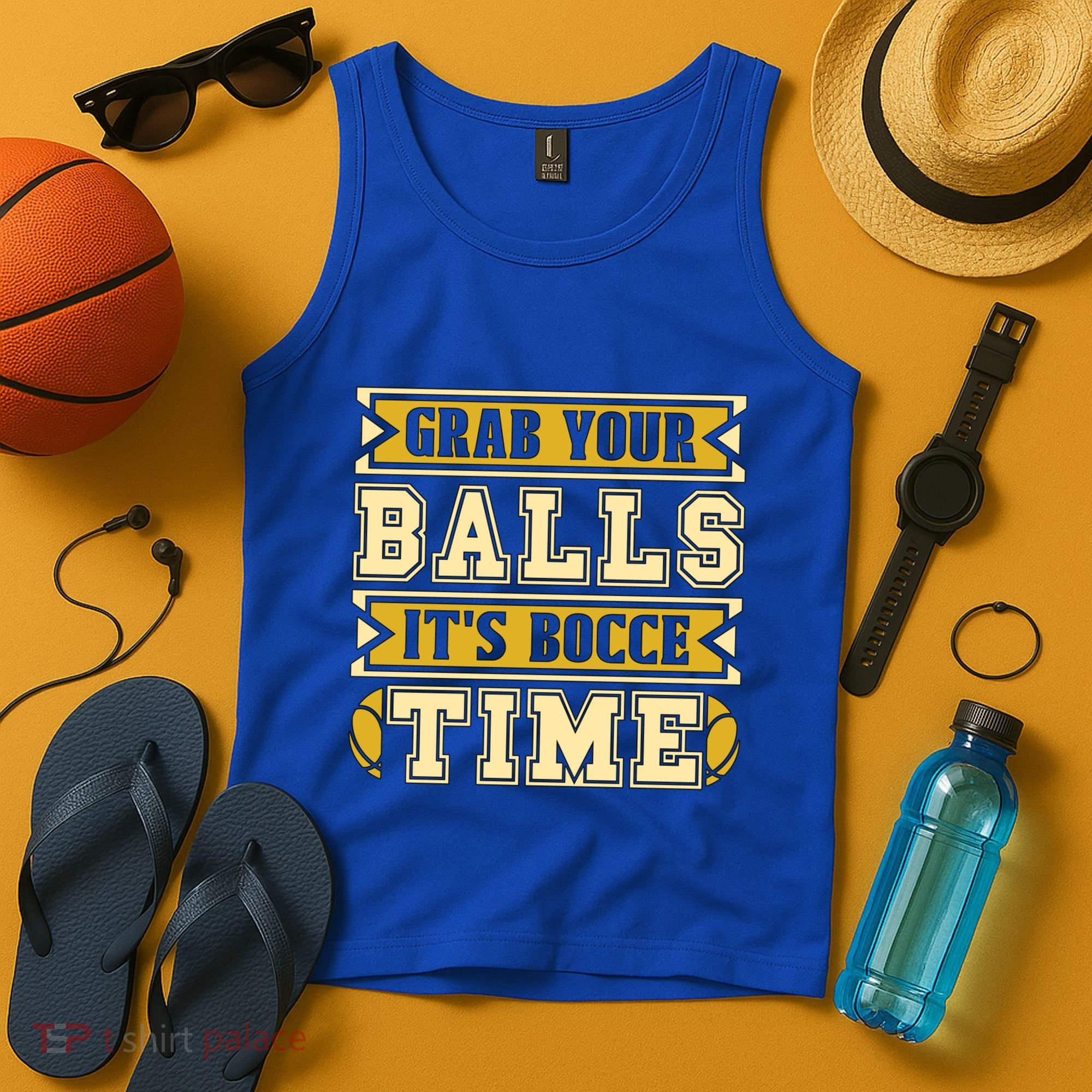 Grab Your Balls ItS Bocce Time Loves Petanque Bocce Ball Gift Tank Top