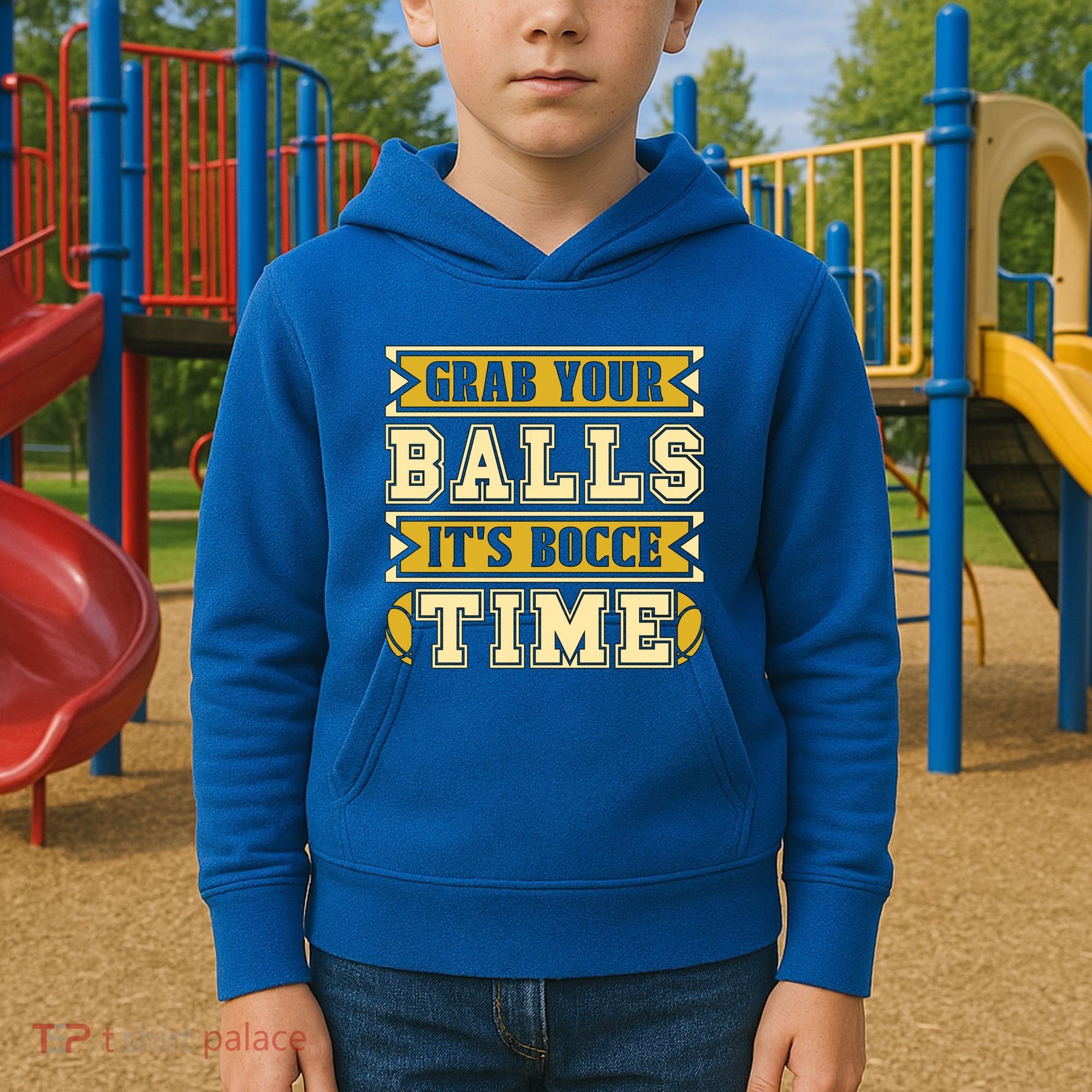Grab Your Balls ItS Bocce Time Loves Petanque Bocce Ball Gift Kids Hoodie