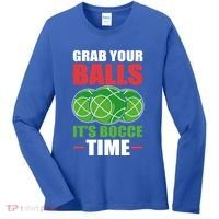 Grab Your Balls ItS Bocce Time Bocce Bocce Ball Gift Women's Long Sleeve Shirt thumb 0