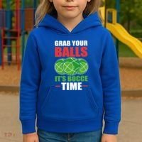 Grab Your Balls ItS Bocce Time Bocce Bocce Ball Gift Kids Hoodie thumb 3