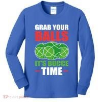 Grab Your Balls ItS Bocce Time Bocce Bocce Ball Gift Kids Long Sleeve Shirt thumb 0