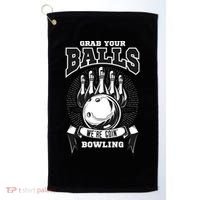 Grab Your Balls WeRe Going Bowling! Gift Golf Towel thumb 0