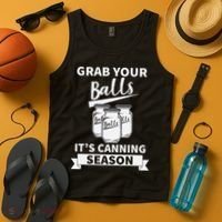 Grab Your Balls Its Canning Season Retro Tank Top thumb 4