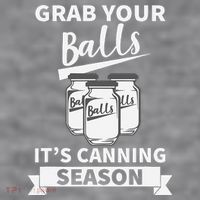 Grab Your Balls Its Canning Season Retro Women's Racerback Cropped Tank thumb 2