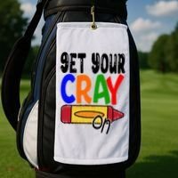 Get Your Cray On Funny Gift Golf Towel thumb 2