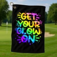 Get Your Glow On Golf Towel thumb 1
