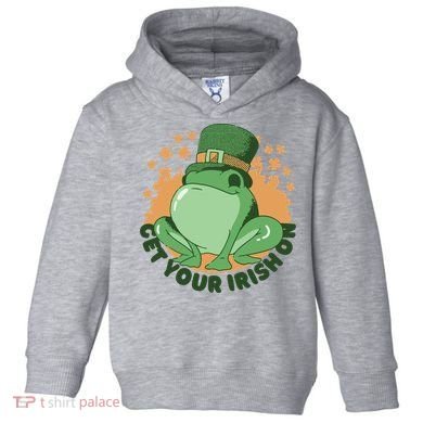 Get Your Irish On St Patricks Day Frog Toddler Hoodie