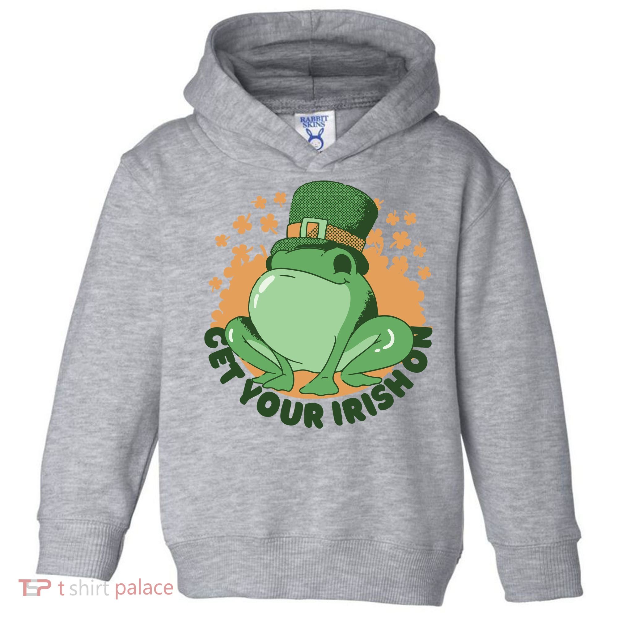Get Your Irish On St Patricks Day Frog Toddler Hoodie