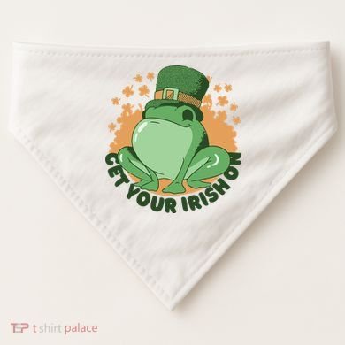 Get Your Irish On St Patricks Day Frog USA-Made Doggie Bandana