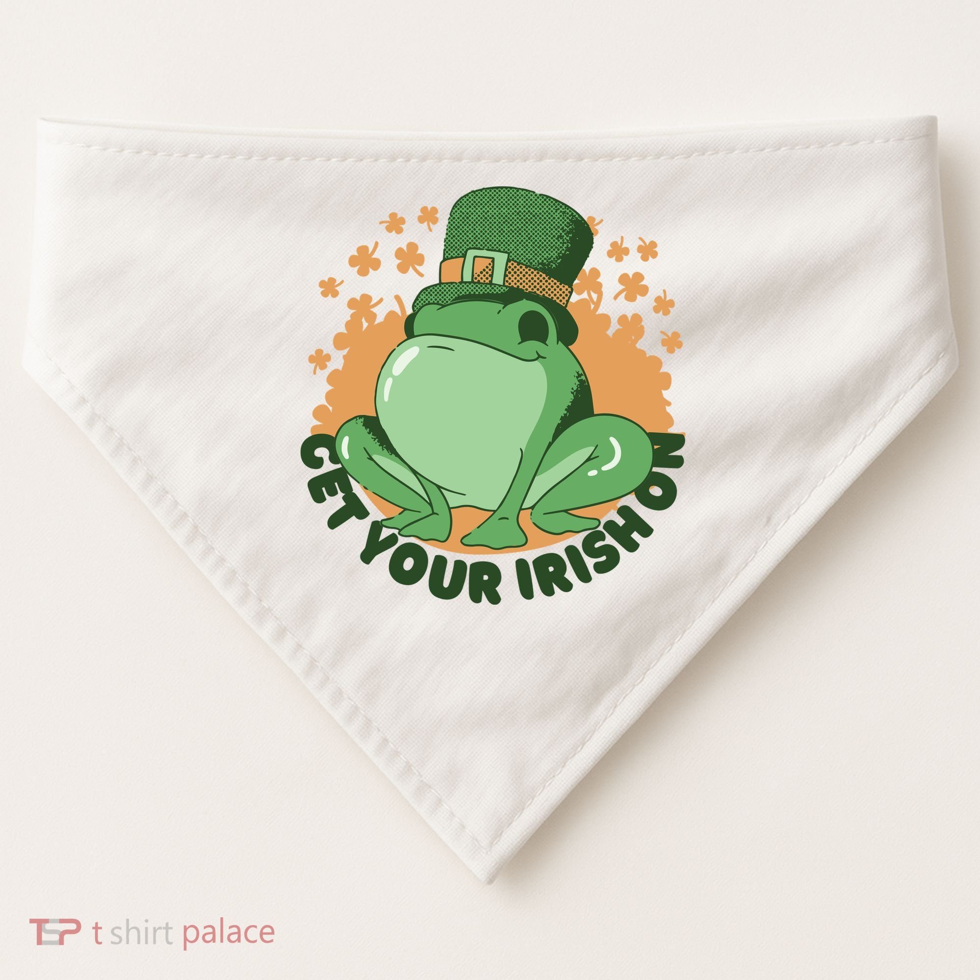 Get Your Irish On St Patricks Day Frog USA-Made Doggie Bandana
