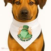 Get Your Irish On St Patricks Day Frog USA-Made Doggie Bandana thumb 1