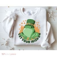 Get Your Irish On St Patricks Day Frog Sweatshirt thumb 2