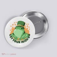 Get Your Irish On St Patricks Day Frog Button thumb 0