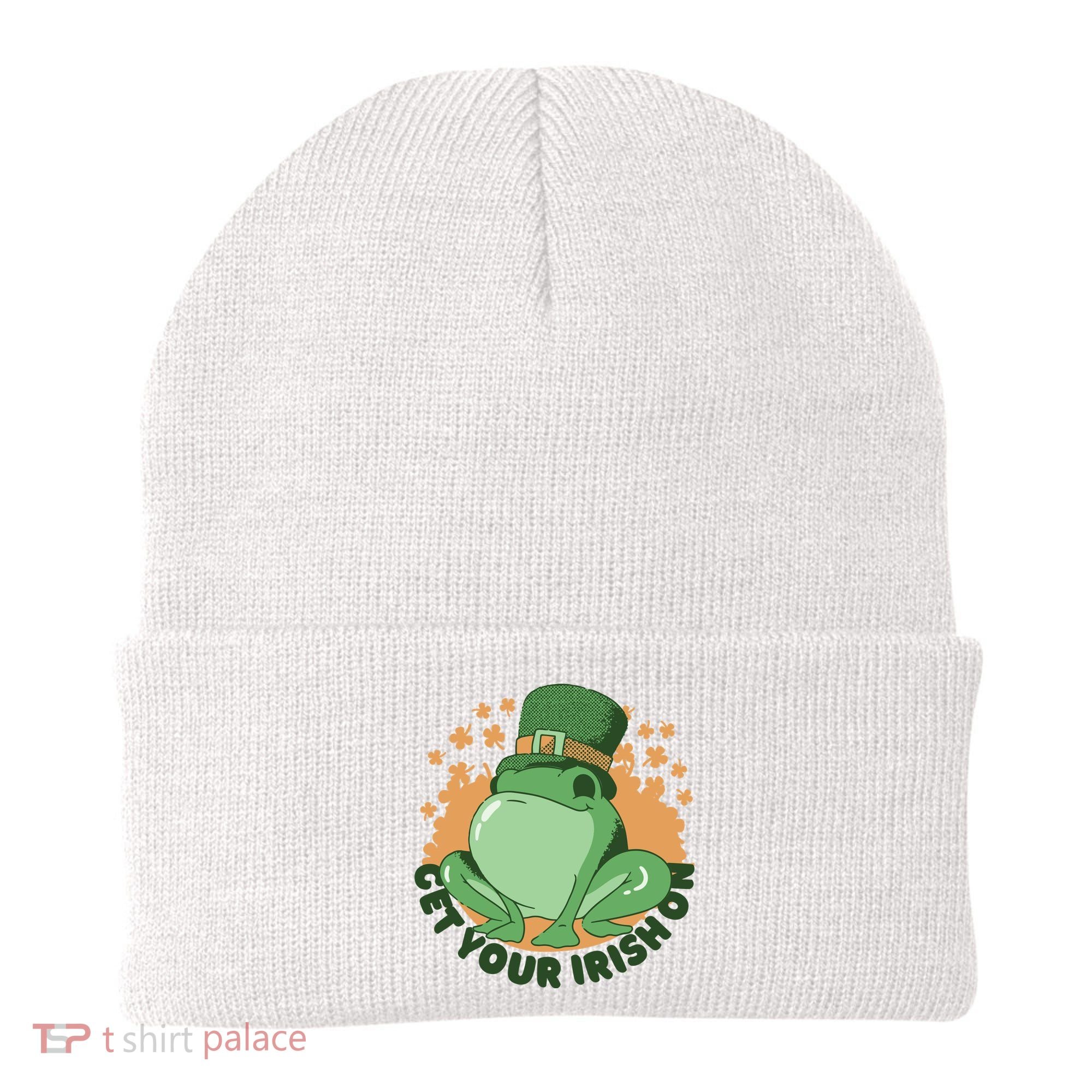 Get Your Irish On St Patricks Day Frog Beanie