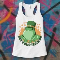 Get Your Irish On St Patricks Day Frog Women's Tank Top thumb 3