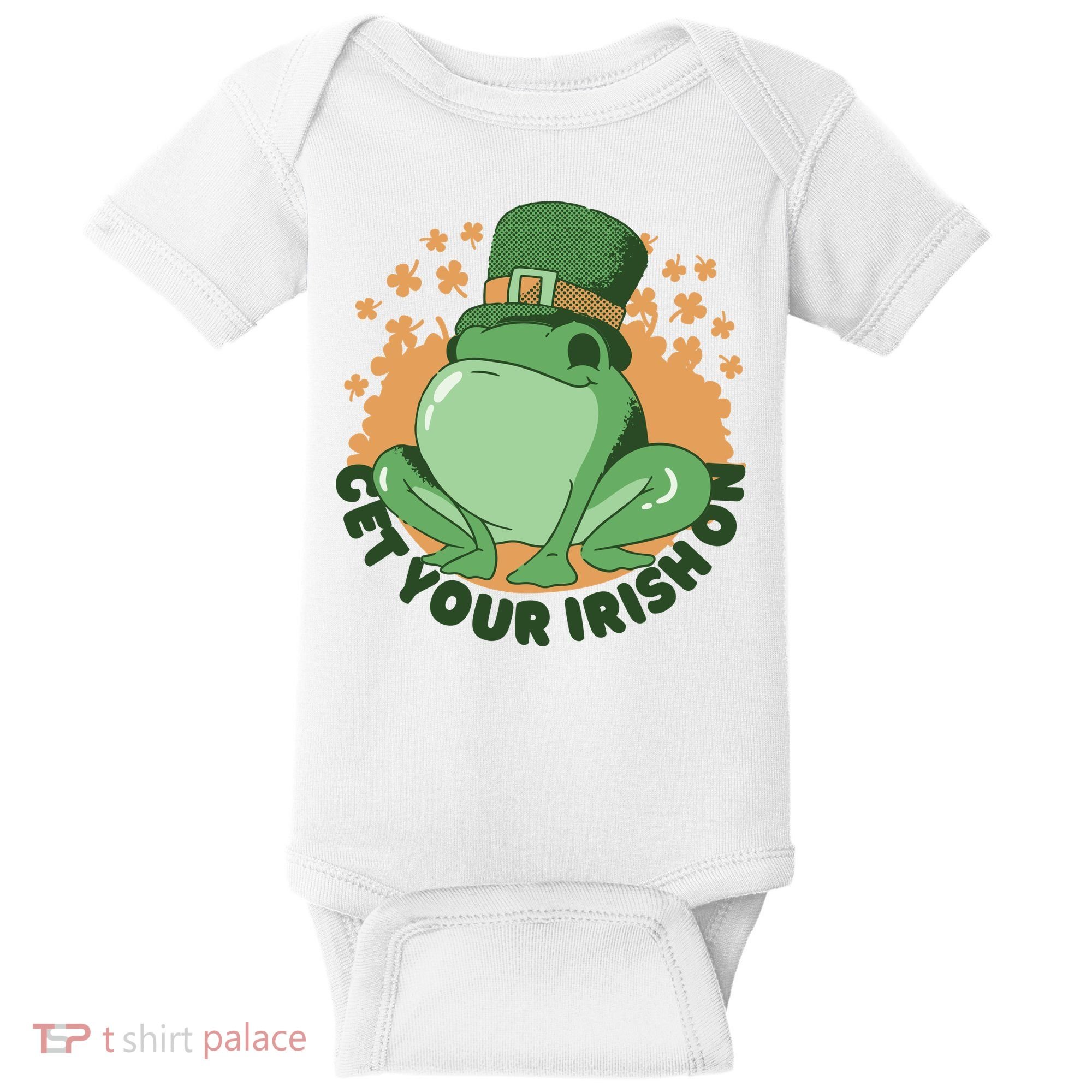 Get Your Irish On St Patricks Day Frog Baby Bodysuit