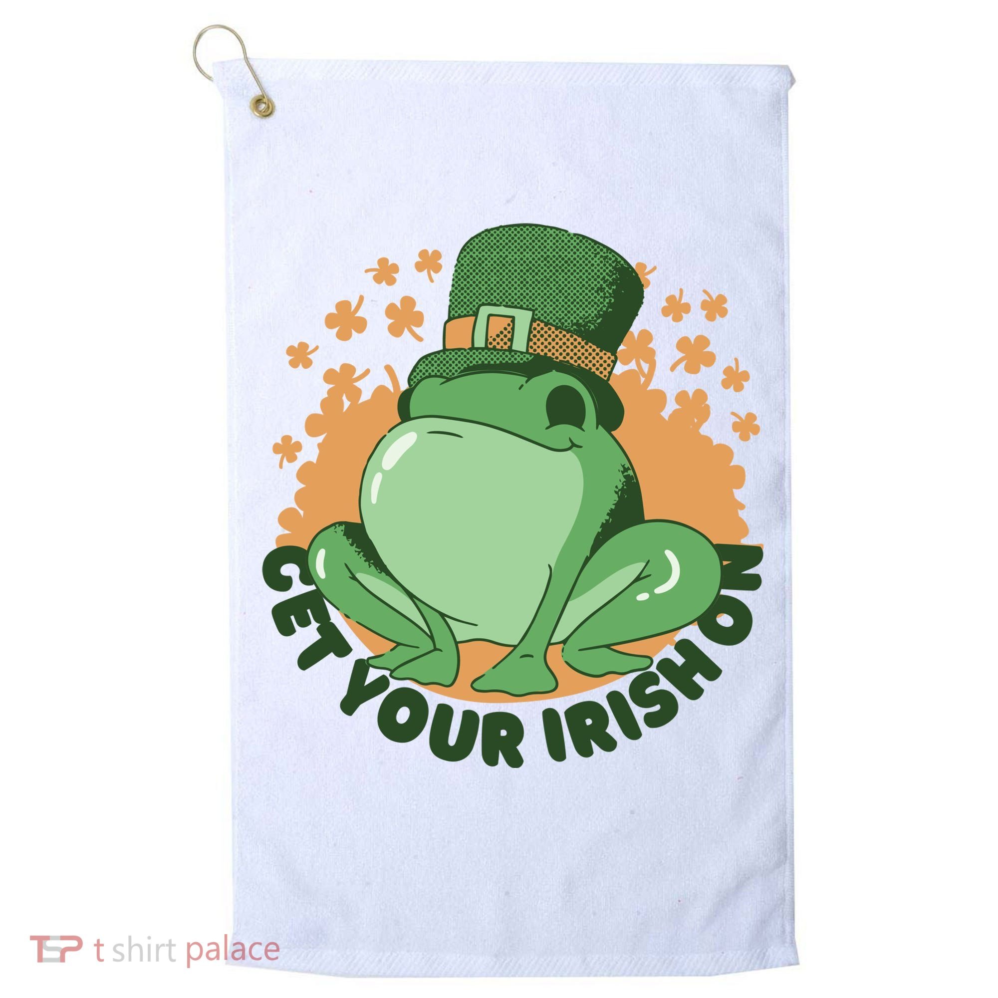 Get Your Irish On St Patricks Day Frog Golf Towel