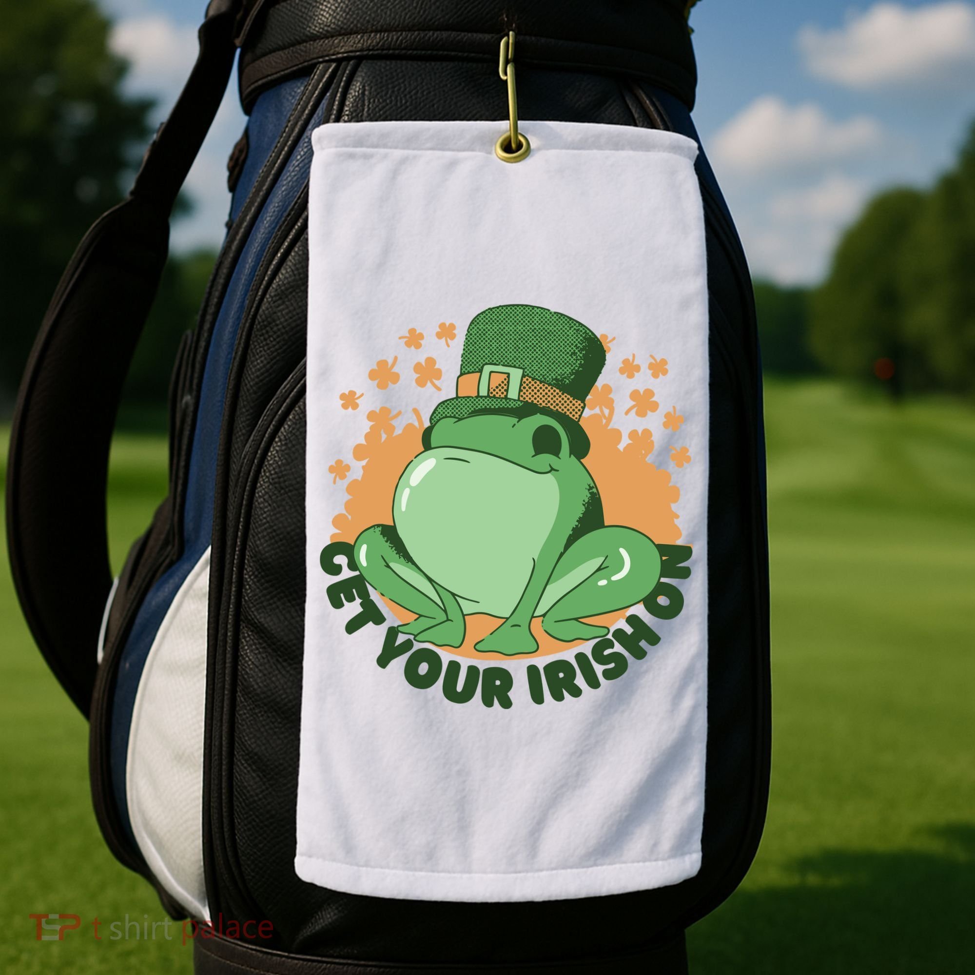 Get Your Irish On St Patricks Day Frog Golf Towel